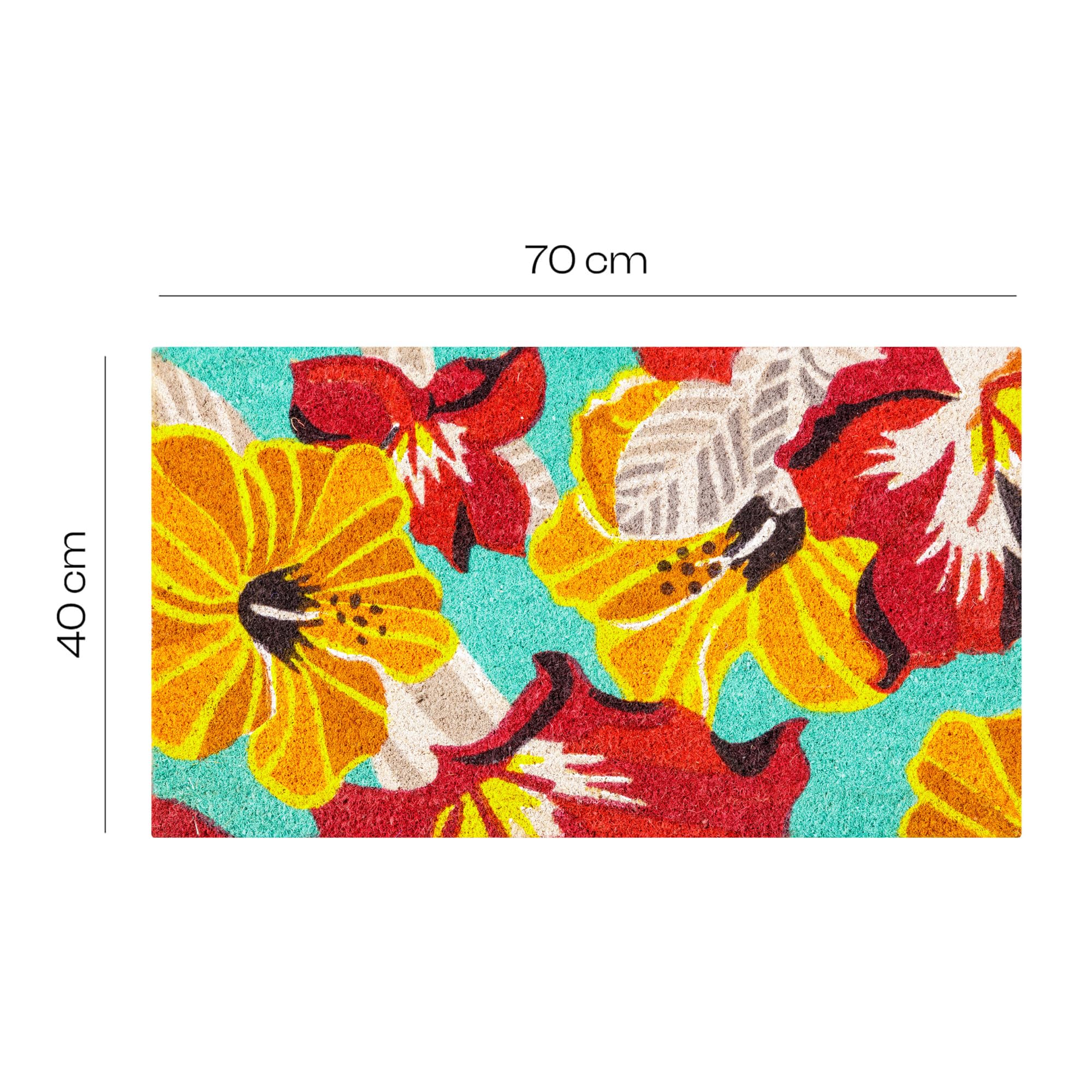 baroni-home-tessile-casa-paillasson-coco-fleurs-jaune-rouge-70x40 image 2
