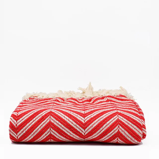 luisa-paix-o-espiga-plaid-coton-rouge-200x135cm-franges image 1