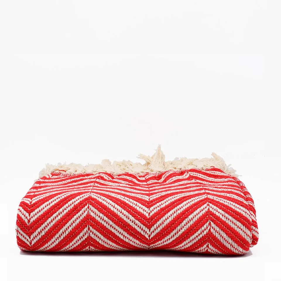 luisa-paix-o-espiga-plaid-coton-rouge-200x135cm-franges image 1