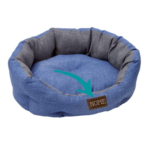baroni-home-pet-panier-chien-chat-ovale-gris-bleu-l-50x65-cm-coton image 8