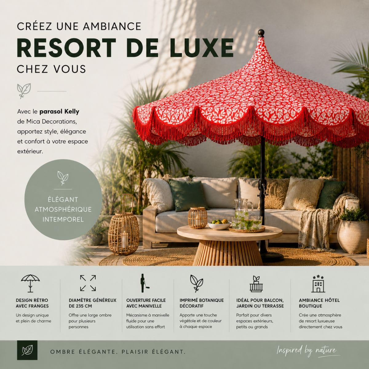 mica-decorations-garden-parasol-rouge-avec-sac-transport image 4