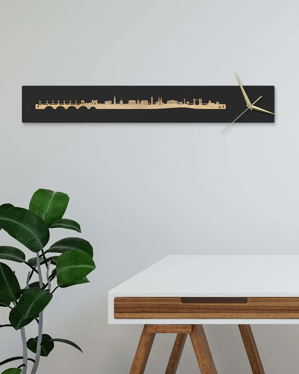 je-suis-art-bordeaux-horloge-murale-skyline-bois-m-tal image 1
