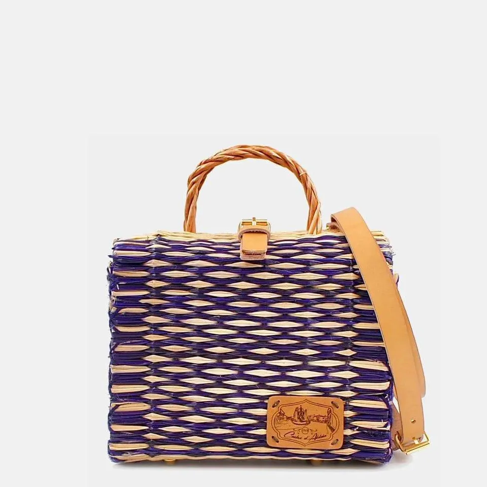 luisa-paix-o-sac-cabas-jonc-osier-violet-naturel-22-cm image 1