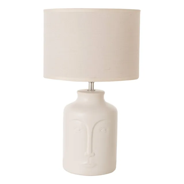 baroni-home-visage-blanc-lampe-chevet-c-ramique-23x39-cm image 1