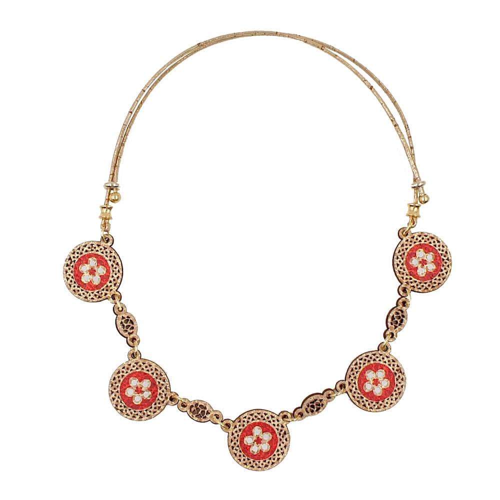 luisa-paix-o-collier-li-ge-flores-rouge-r-glable image 1