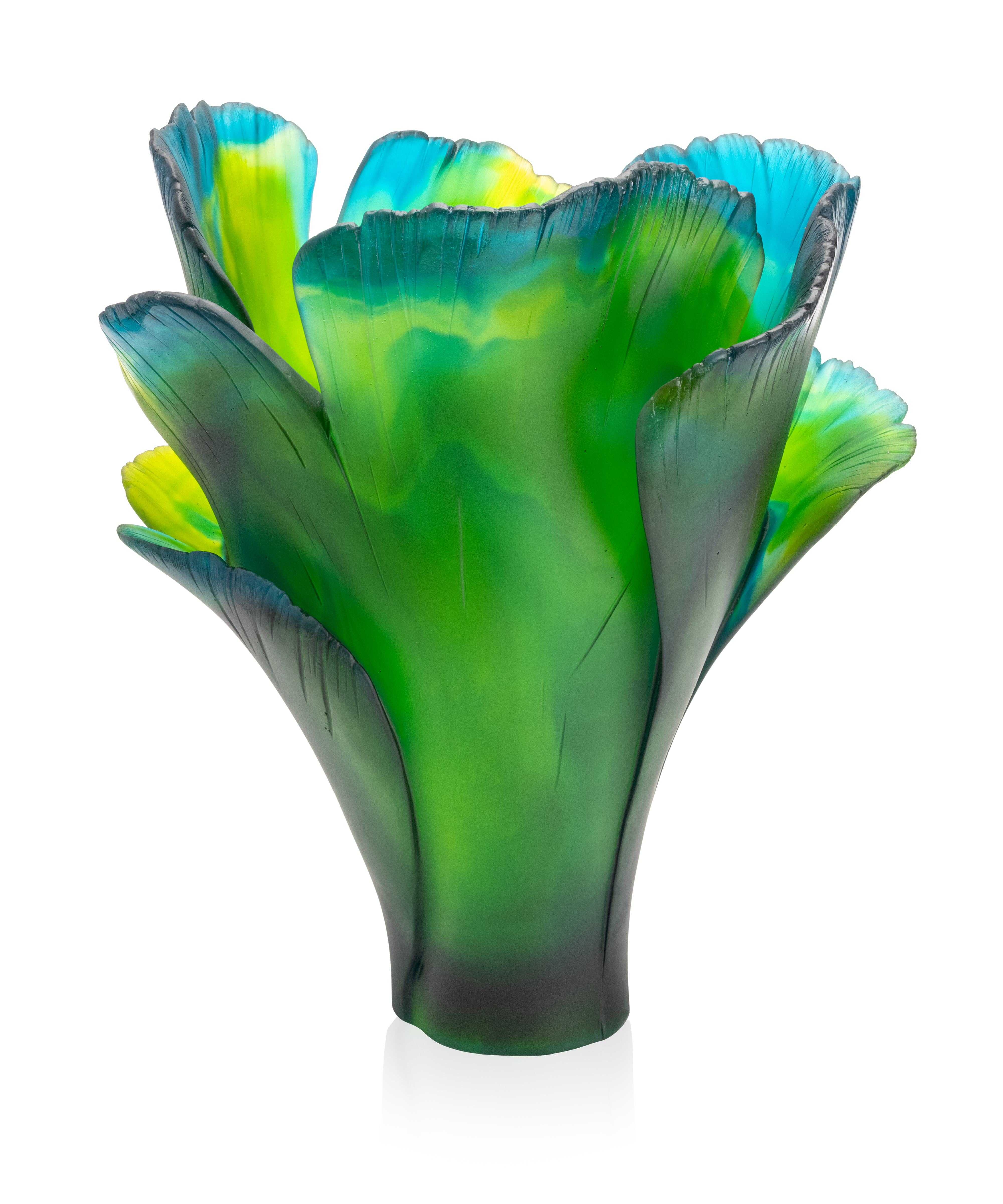 daum-univers-v-g-tal-ginkgo-vase-magnum-cristal-vert-99-ex image 3