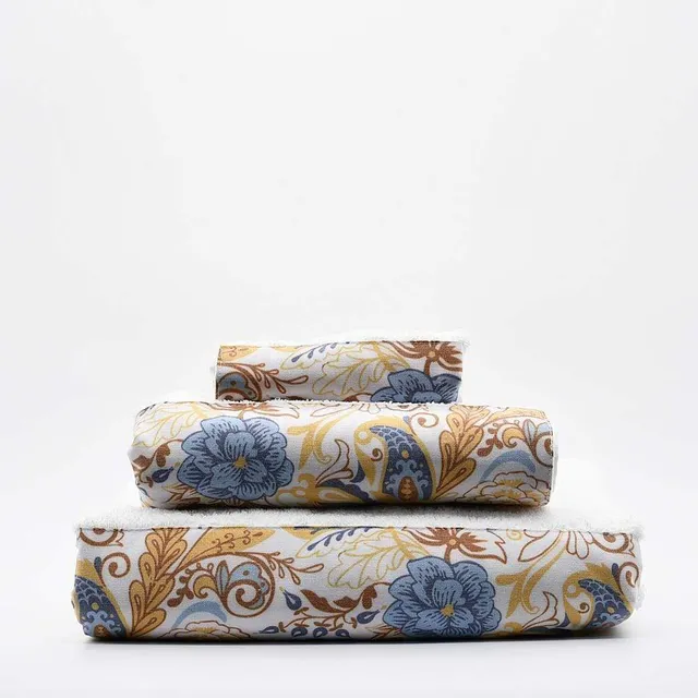luisa-paix-o-linge-parure-de-bain-coton-blanc-bleu-3-pi-ces image 1