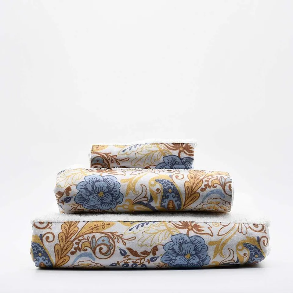 luisa-paix-o-linge-parure-de-bain-coton-blanc-bleu-3-pi-ces image 1