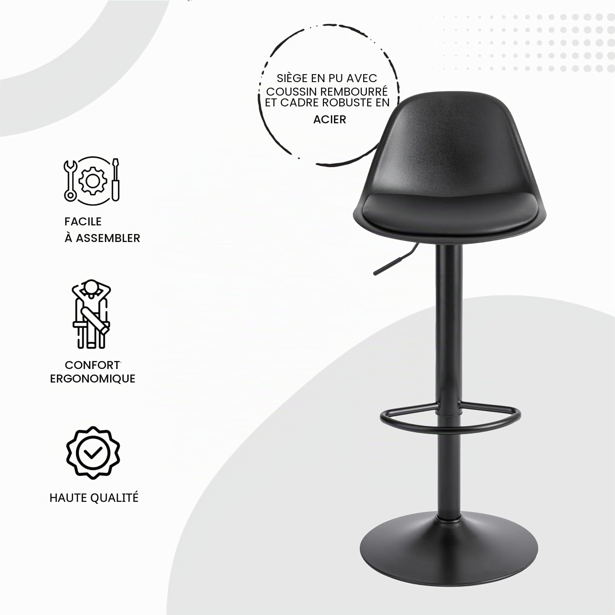 baroni-home-sedie-tabouret-de-bar-noir-r-glable-82-104-cm-1-pi-ce image 6