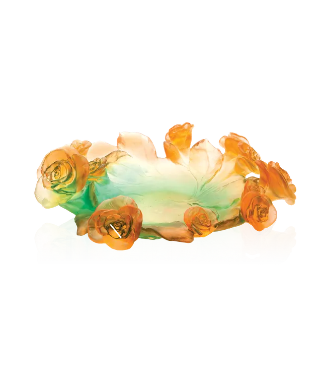 daum-rose-passion-coupe-verte-orange-cristal image 1