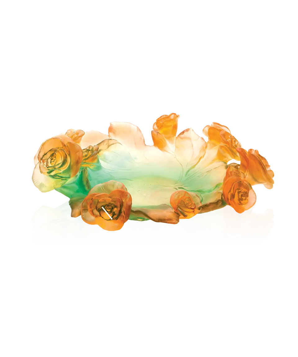 daum-rose-passion-coupe-verte-orange-cristal image 1