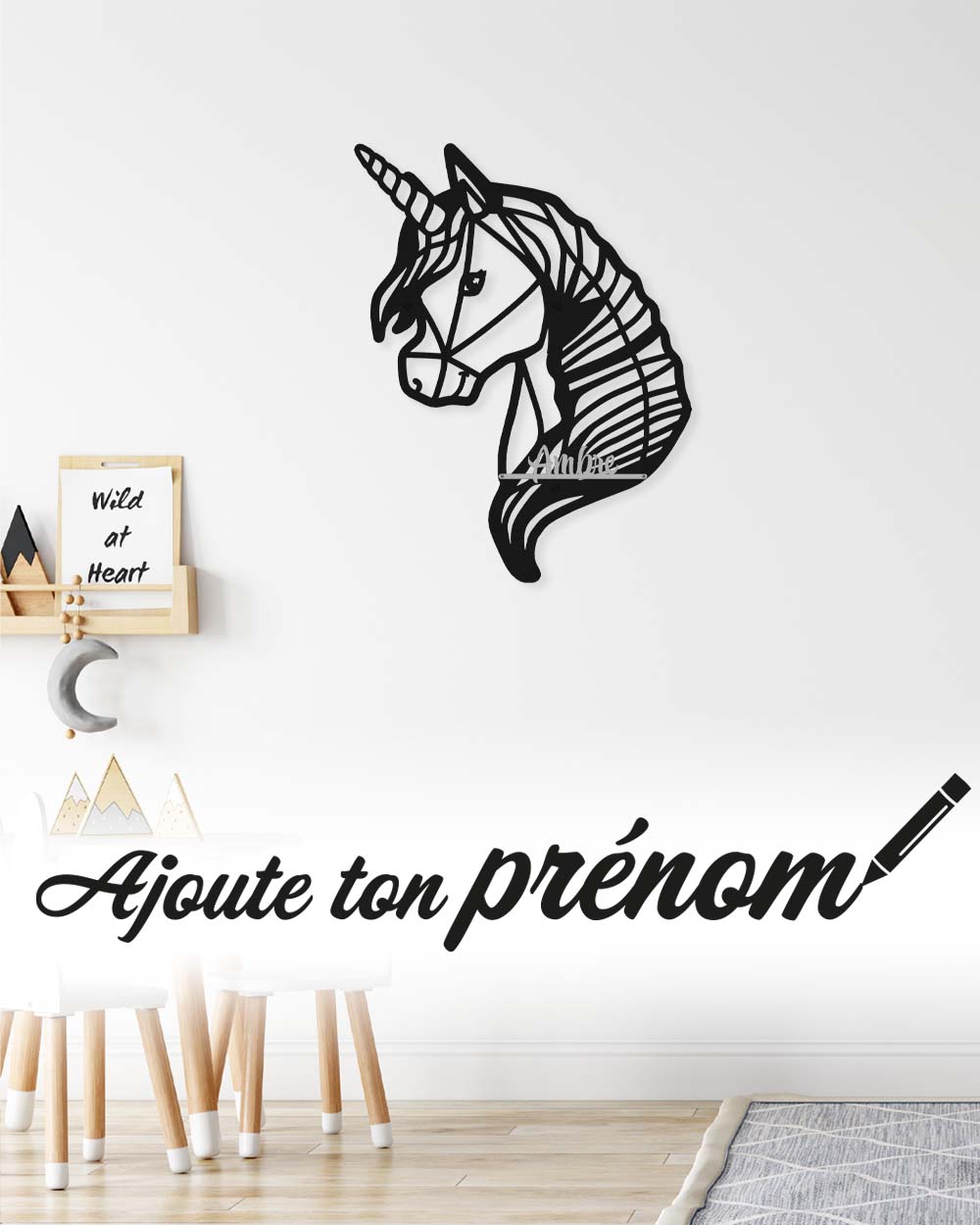 je-suis-art-licorne-d-coration-murale-enfant-m-tal image 1