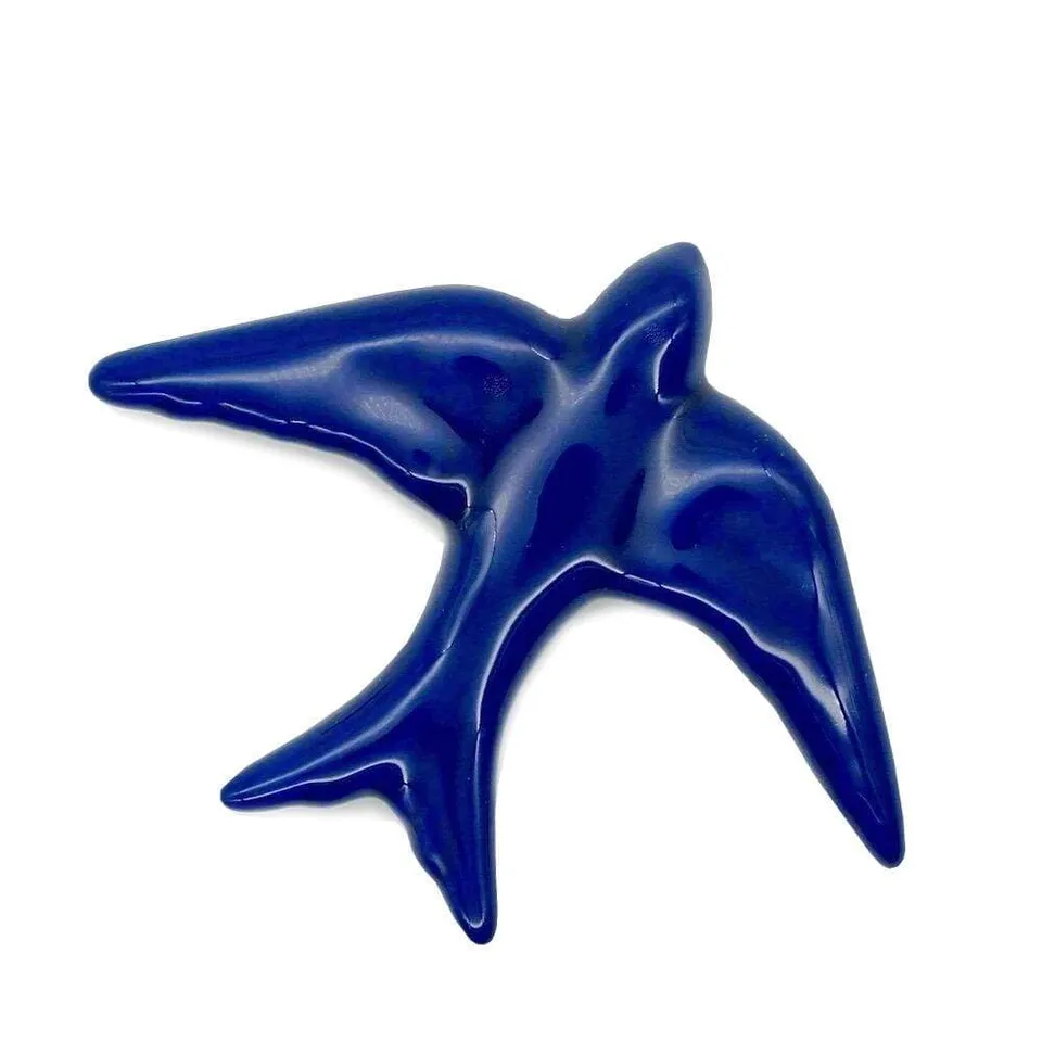 luisa-paix-o-hirondelle-c-ramique-bleu-cobalt-11-cm-murale image 1
