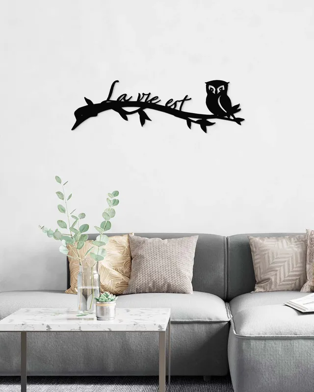 je-suis-art-citations-la-vie-est-chouette-tableau-m-tal image 1