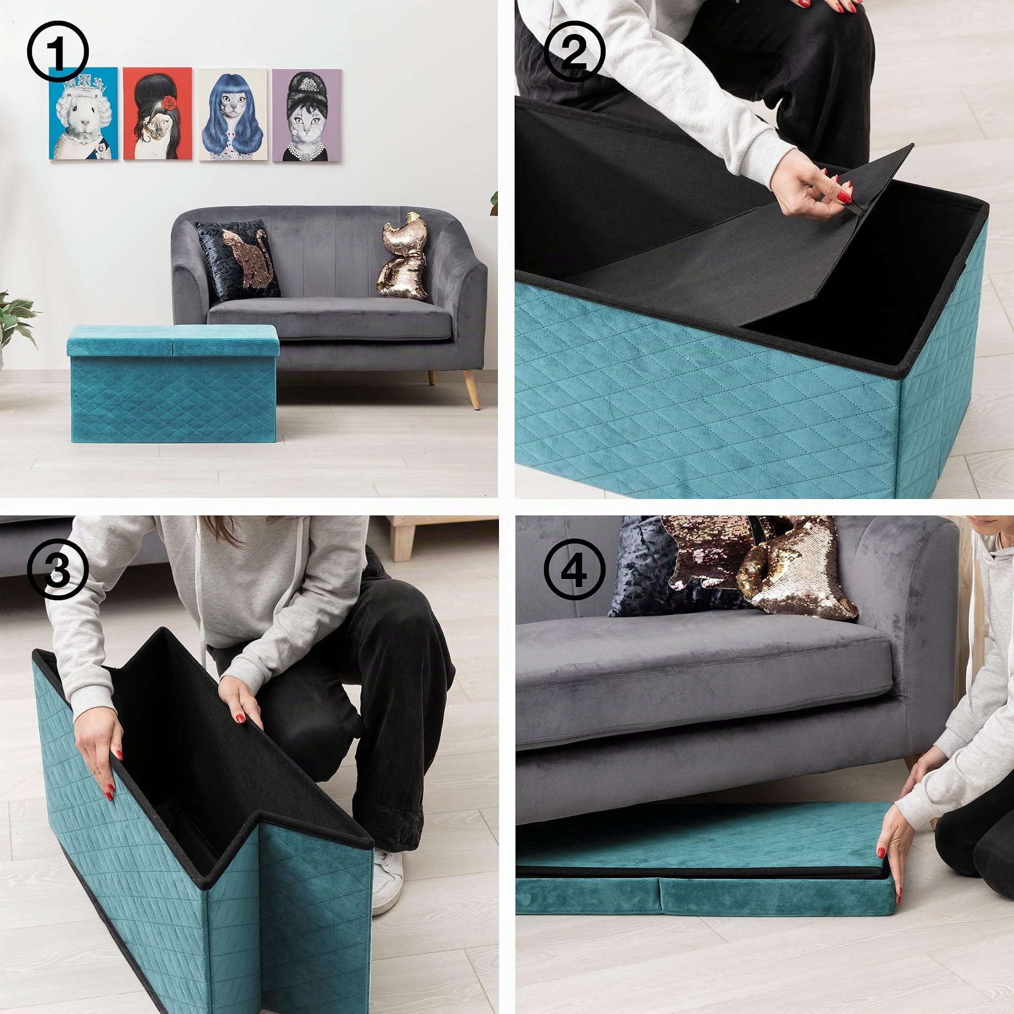 baroni-home-pouf-e-cassapanche-coffre-velours-bleu-p-trole-76cm-pliable image 6