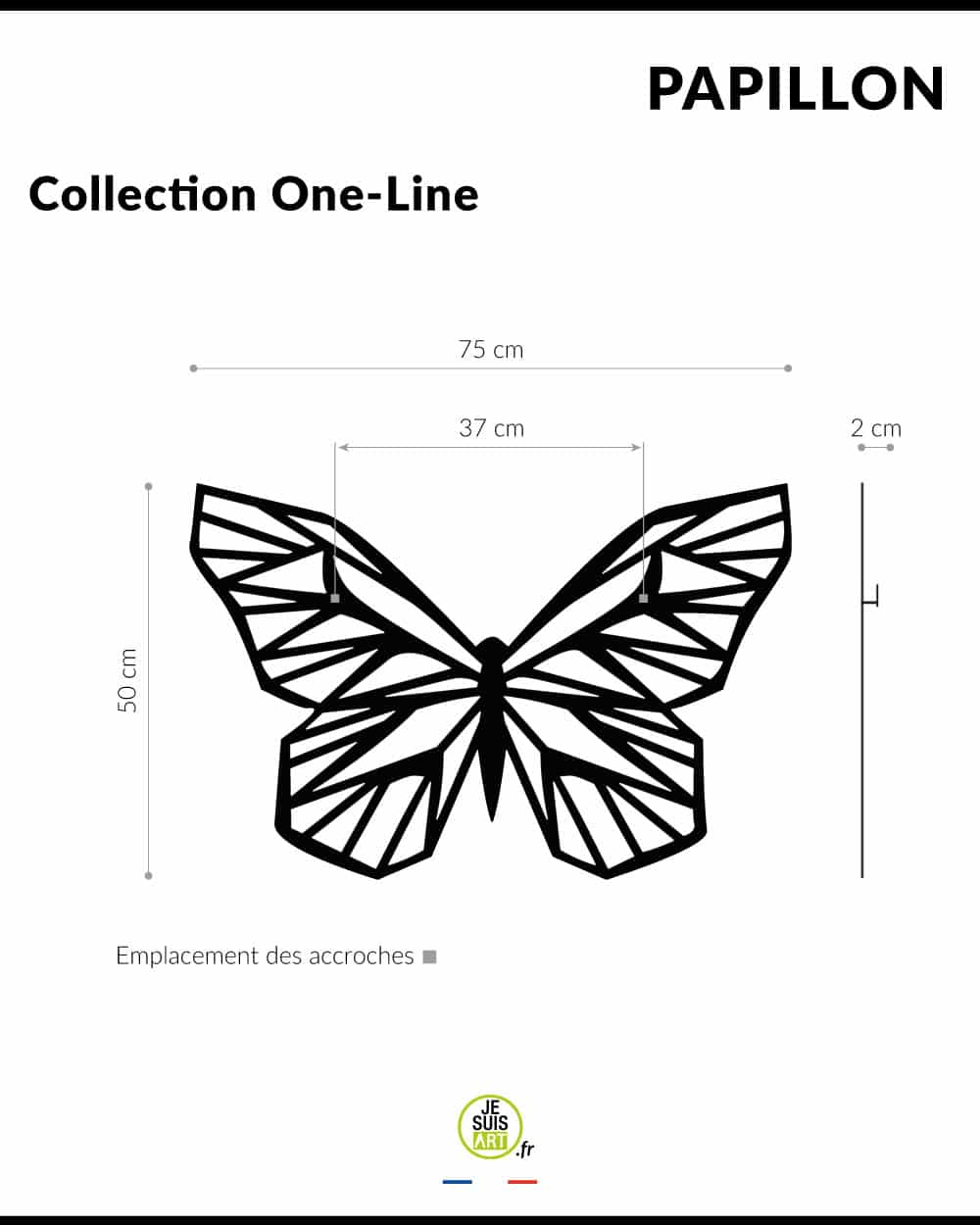 je-suis-art-animaux-papillon-one-line-d-co-murale-m-tal-noir image 3