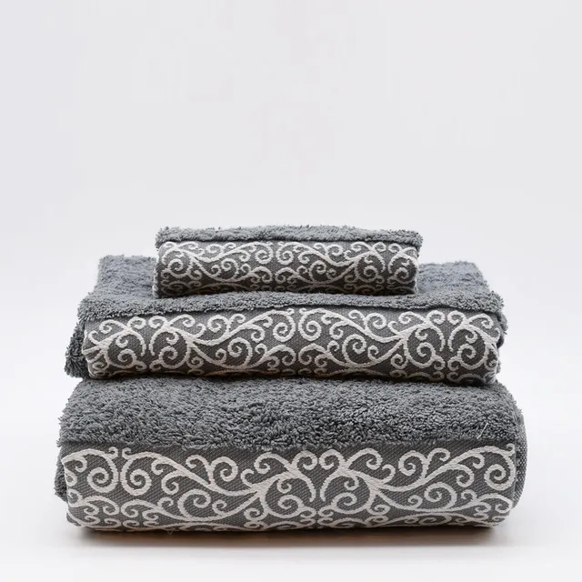 luisa-paix-o-parure-de-bain-3-pi-ces-coton-gris-blanc image 1