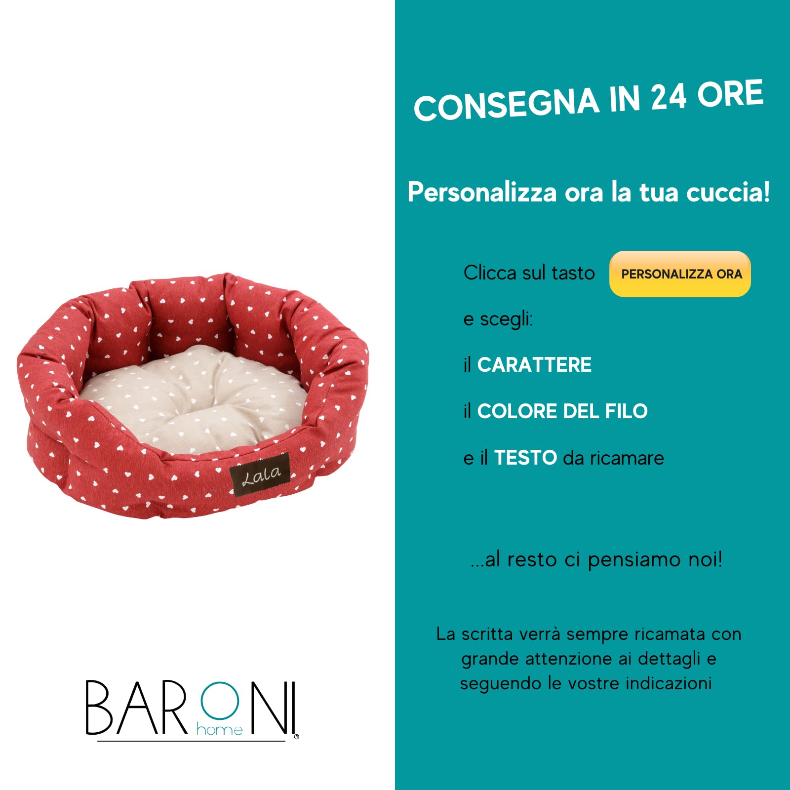 baroni-home-pet-niche-chien-45x55-m-rouge-c-urs-blancs-lavable image 2