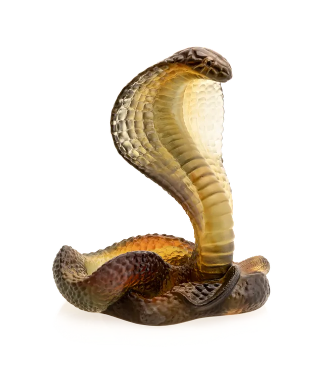 daum-univers-animalier-naja-sculpture-ambre-et-gris-500-ex image 1