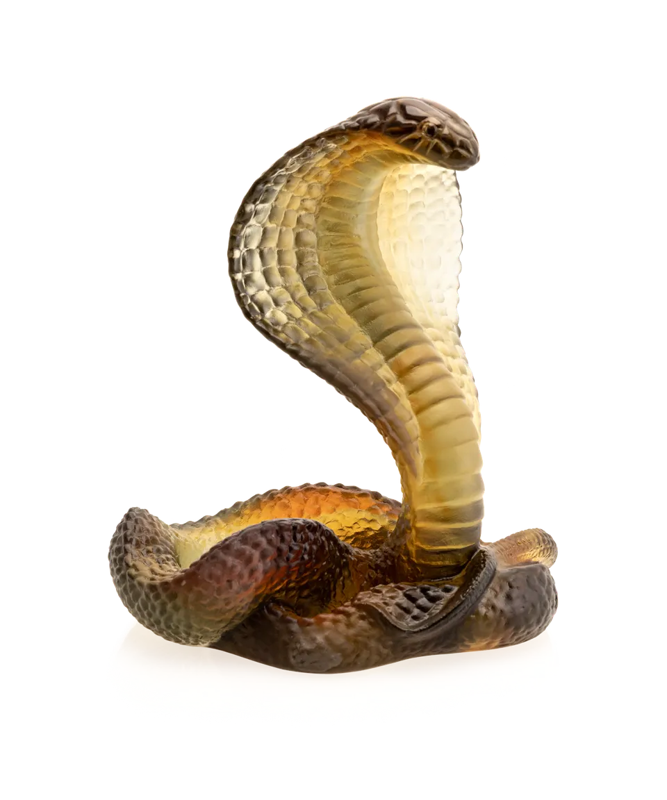 daum-univers-animalier-naja-sculpture-ambre-et-gris-500-ex image 1