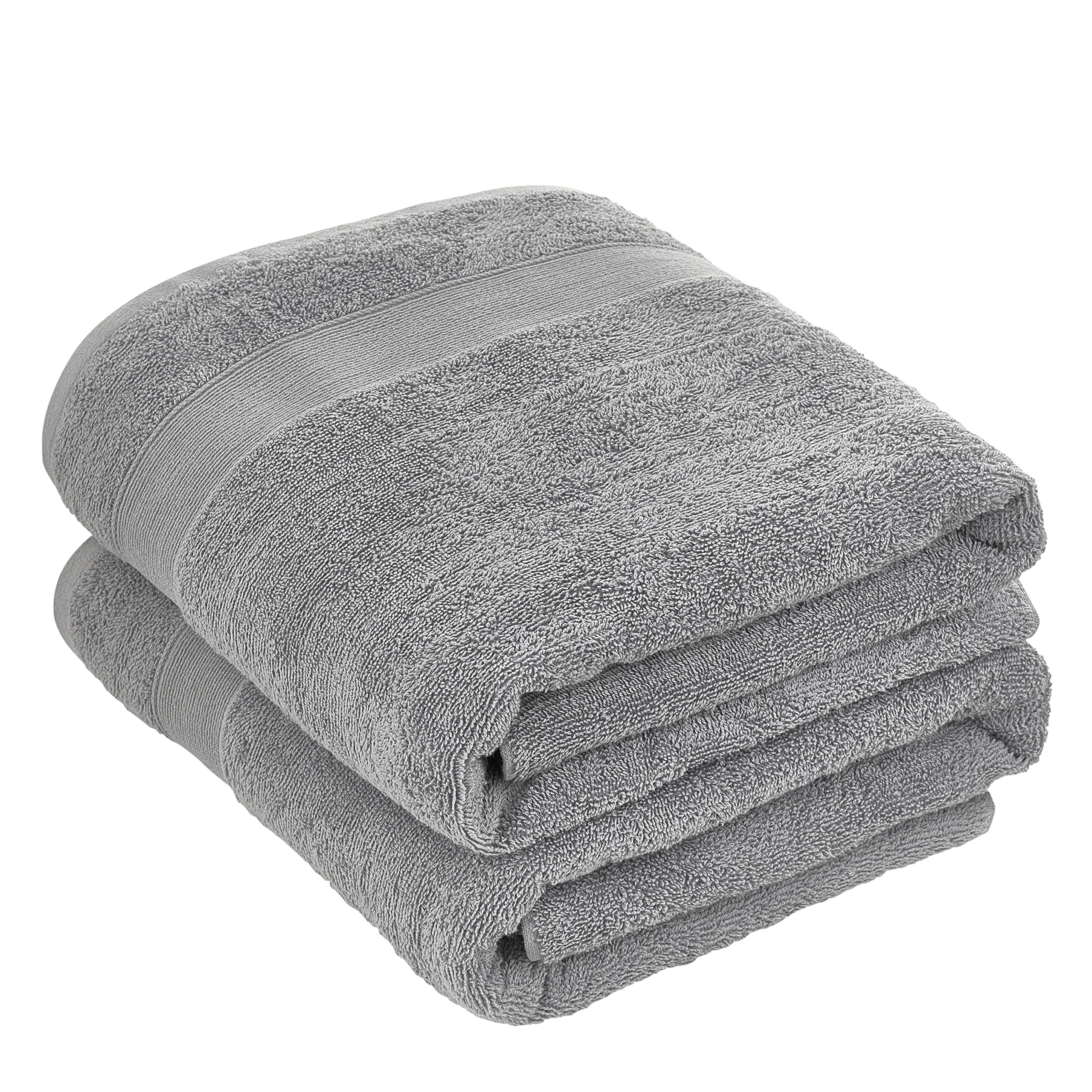 baroni-home-drap-de-bain-coton-gris-serviette-90x140-cm image 1