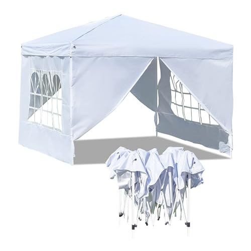 baroni-home-outdoor-tonnelle-de-jardin-blanche-3x3-m-pliable image 8