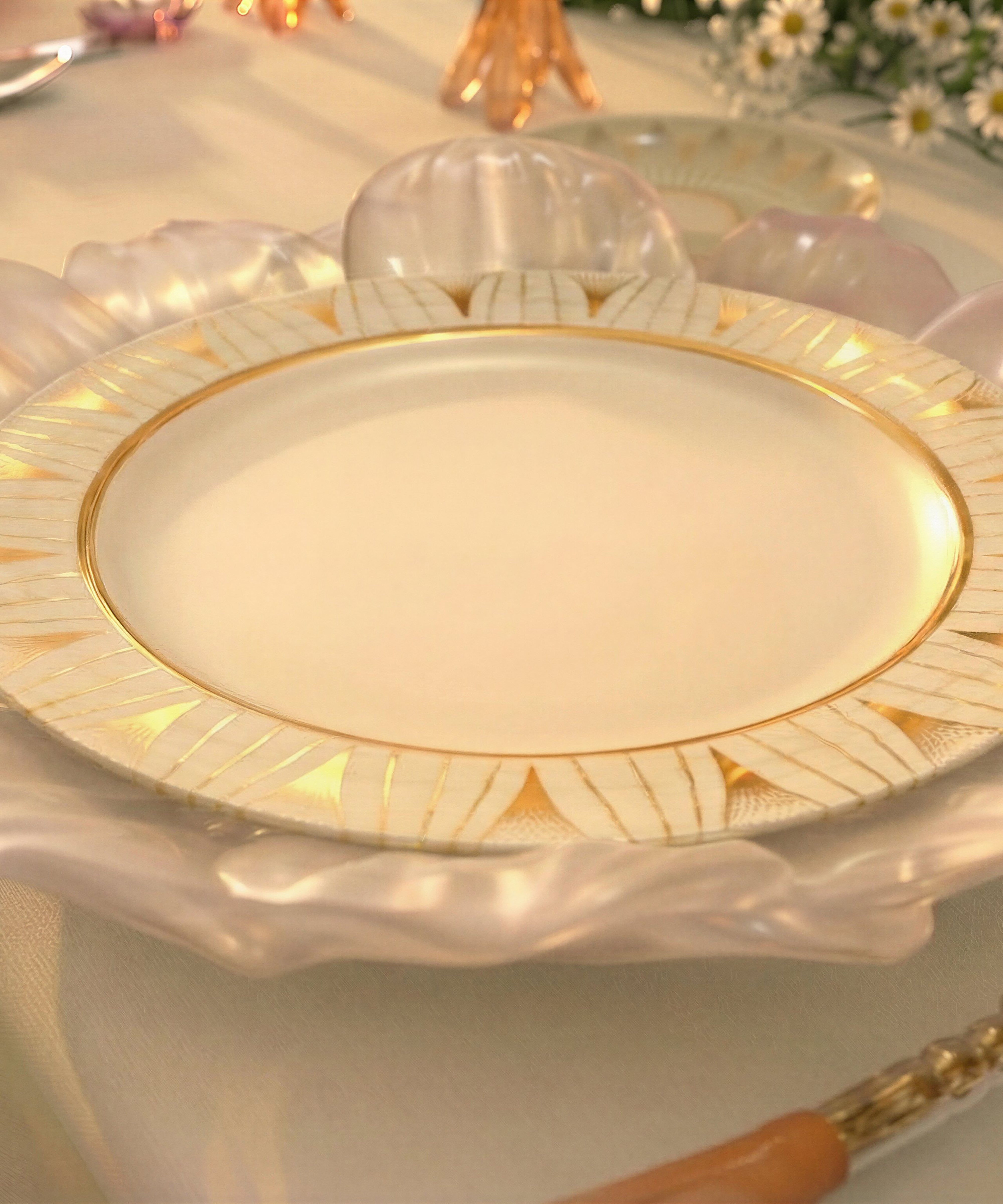 daum-or-d-abeille-coffret-2-assiettes-gastronomie-porcelaine image 5