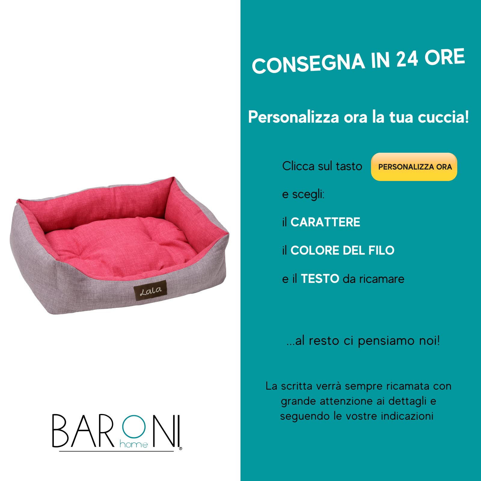 baroni-home-pet-panier-chien-chat-rectangulaire-gris-bordeaux-45x60-s image 2