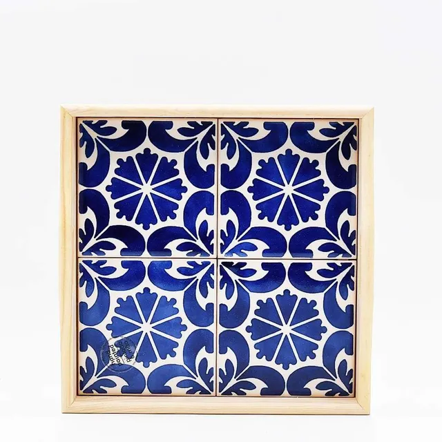 luisa-paix-o-vaisselle-portugaise-plateau-azulejos-bleu-cobalt-23-cm image 1