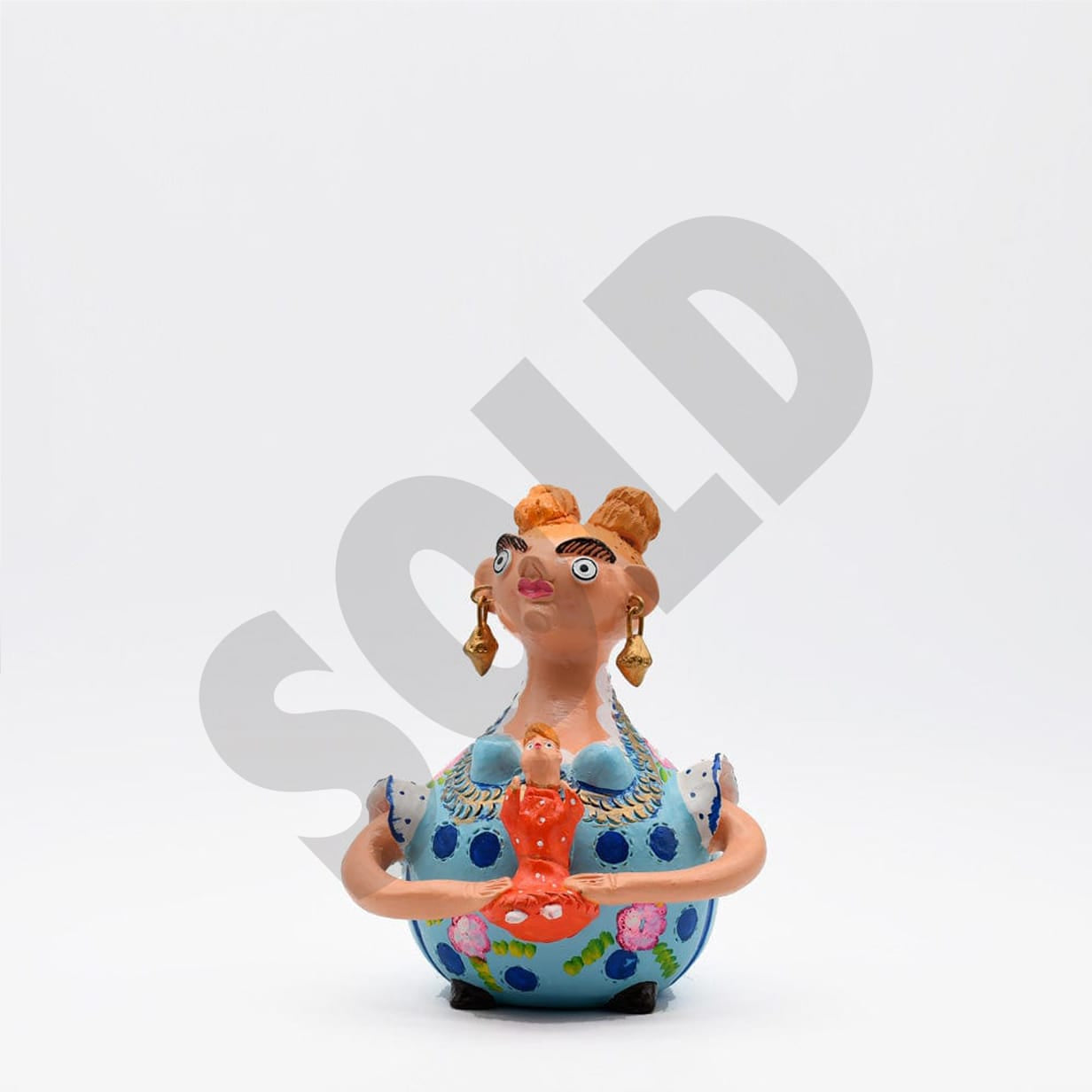 prazeres-c-ta-boneca-barriguda-25cm-poup-e-c-ramique-robe-fruits image 1