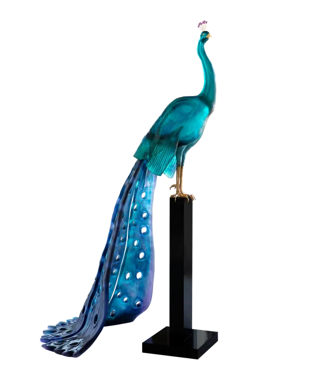 daum-univers-animalier-paon-tropical-sculpture-8-ex-van-der-knoop image 1