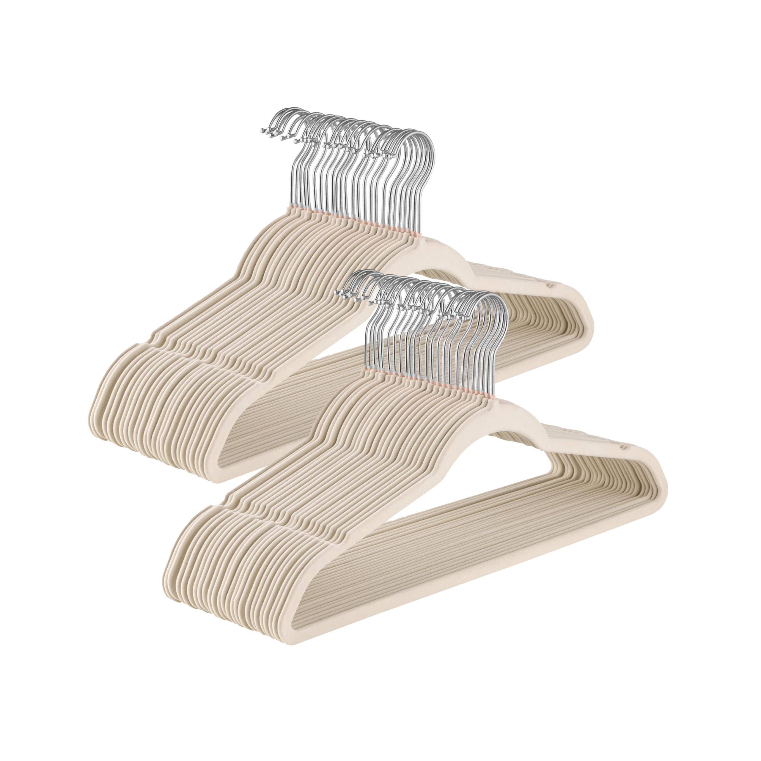 baroni-home-organizzazione-cintres-velours-cr-me-50-pi-ces-44-5-cm image 1
