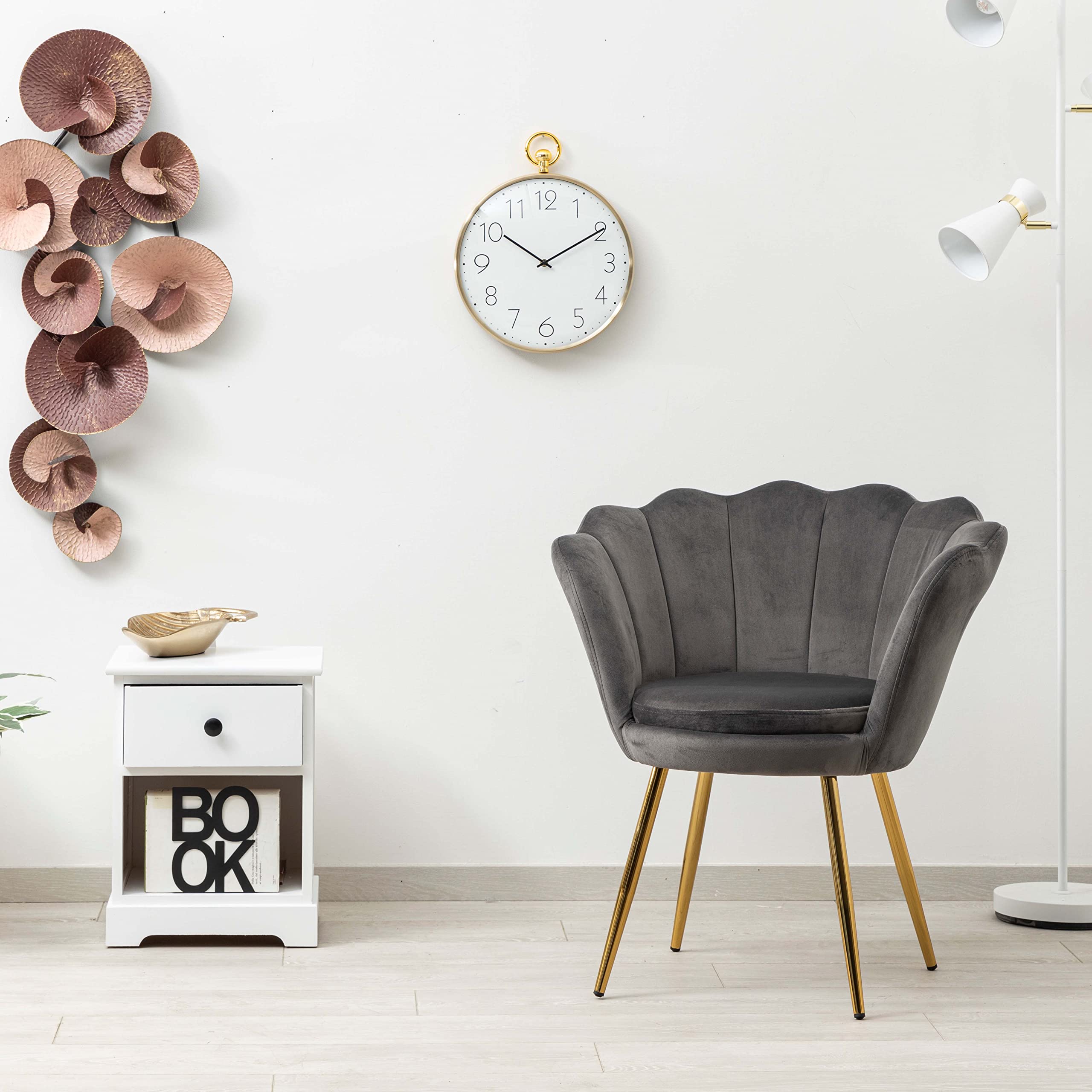 baroni-home-orologi-horloge-murale-pvc-chiffres-or-32x39-cm image 3