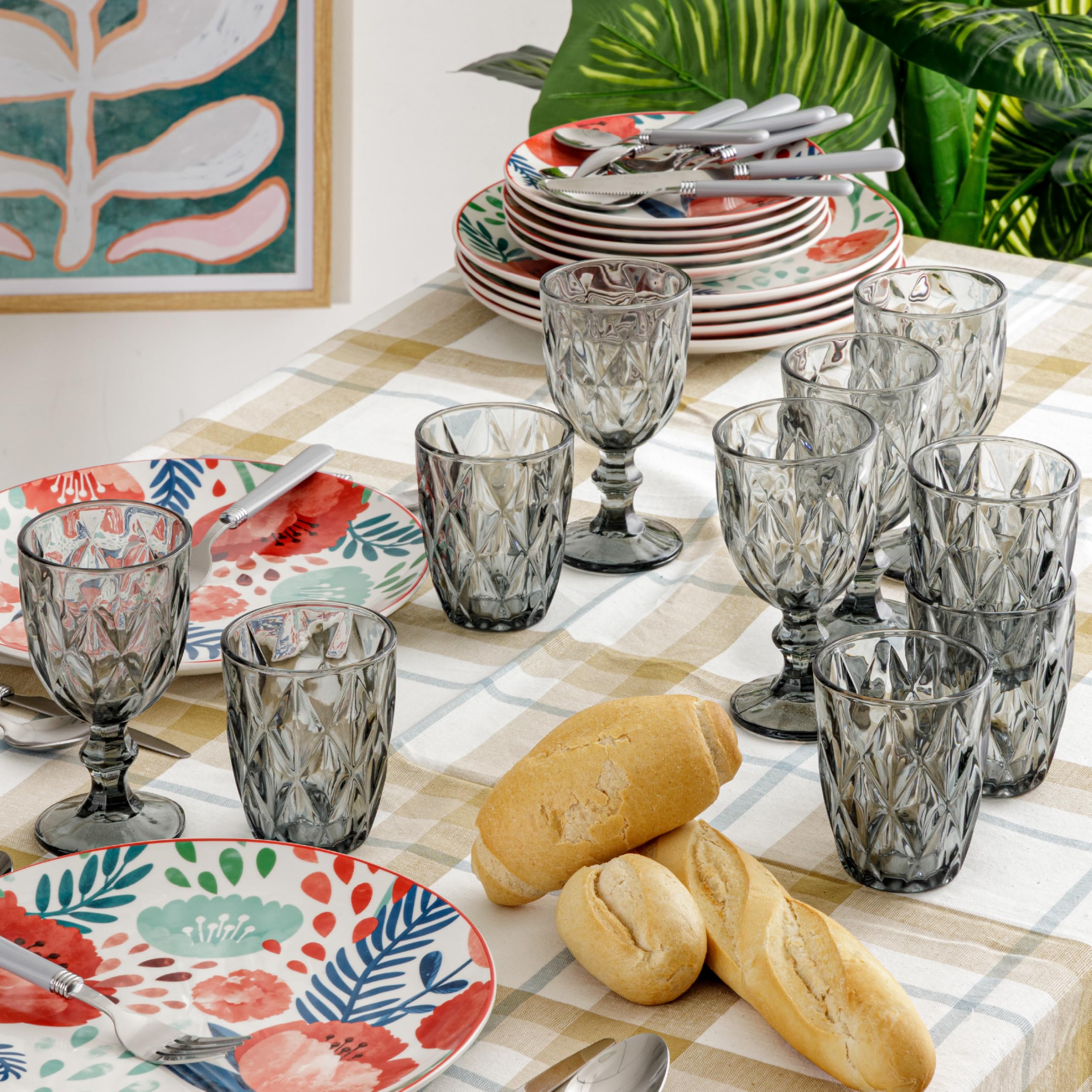 baroni-home-cucina-lot-6-verres-diamant-fum-25-cl image 2
