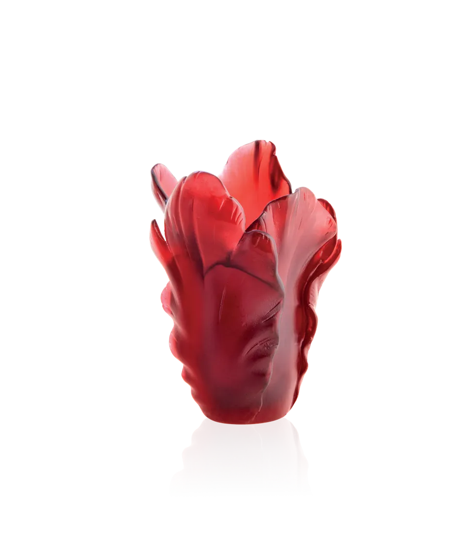 daum-tulipe-vase-rouge-cristal-petit-mod-le image 1