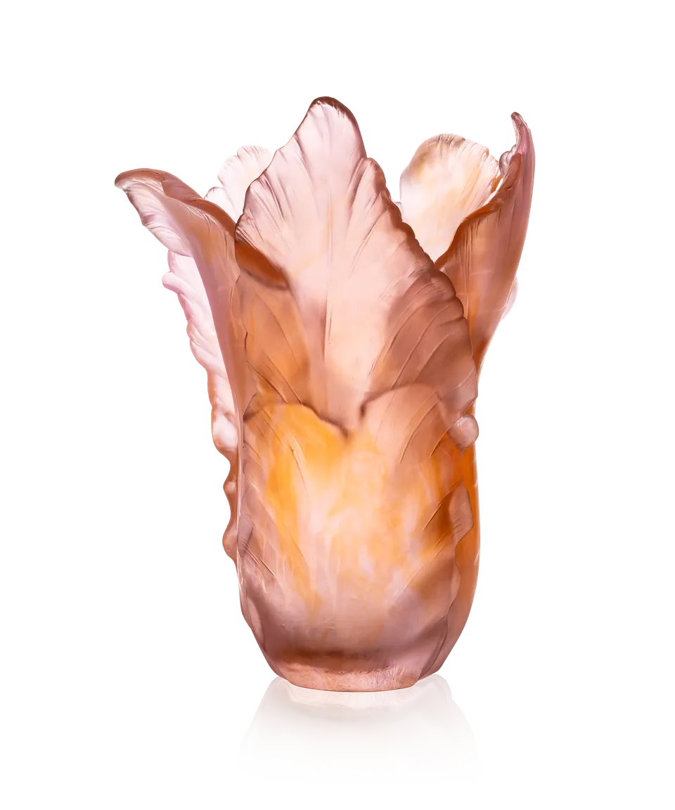daum-v-g-tal-tulipe-vase-magnum-ambre-rose-50-ex image 1