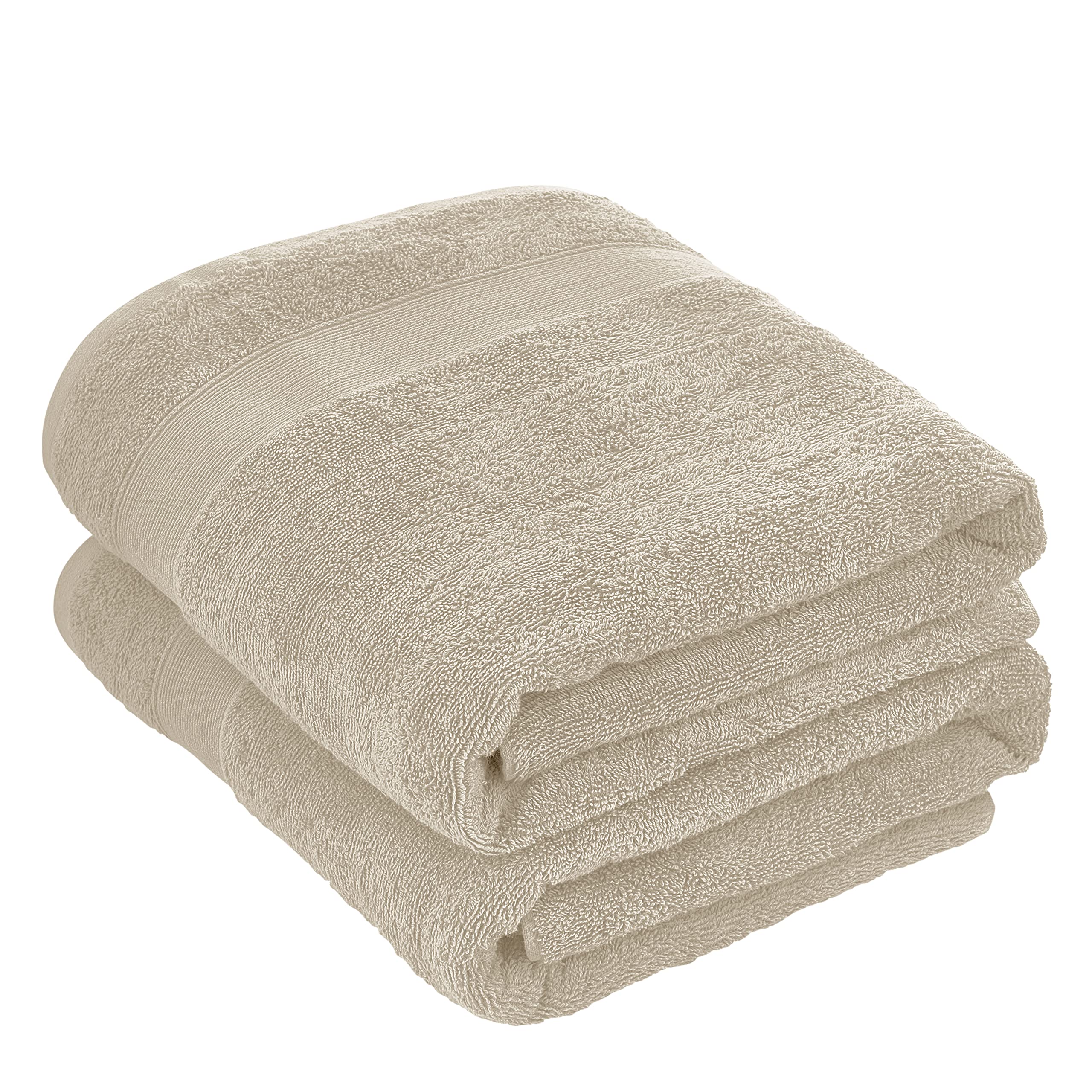 baroni-home-tessile-drap-de-bain-coton-beige-90x140-lot-2 image 1