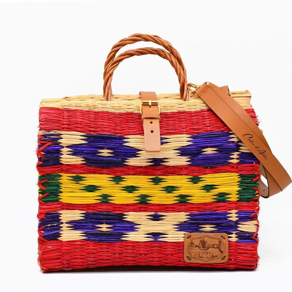luisa-paix-o-sac-cabas-en-jonc-30-cm-multicolore-cuir image 1