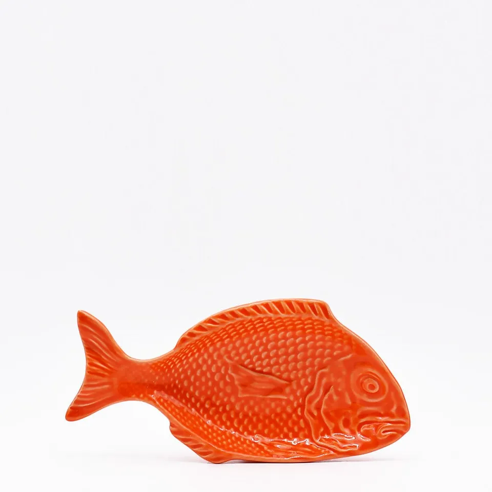 luisa-paix-o-vaisselle-plat-poisson-c-ramique-orange-25-cm image 1