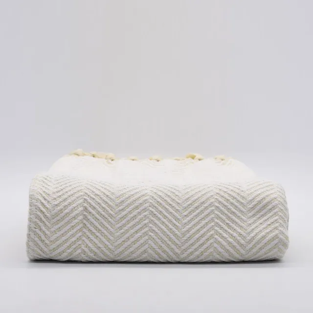 luisa-paix-o-chevrons-plaid-coton-blanc-200x135-cm image 1