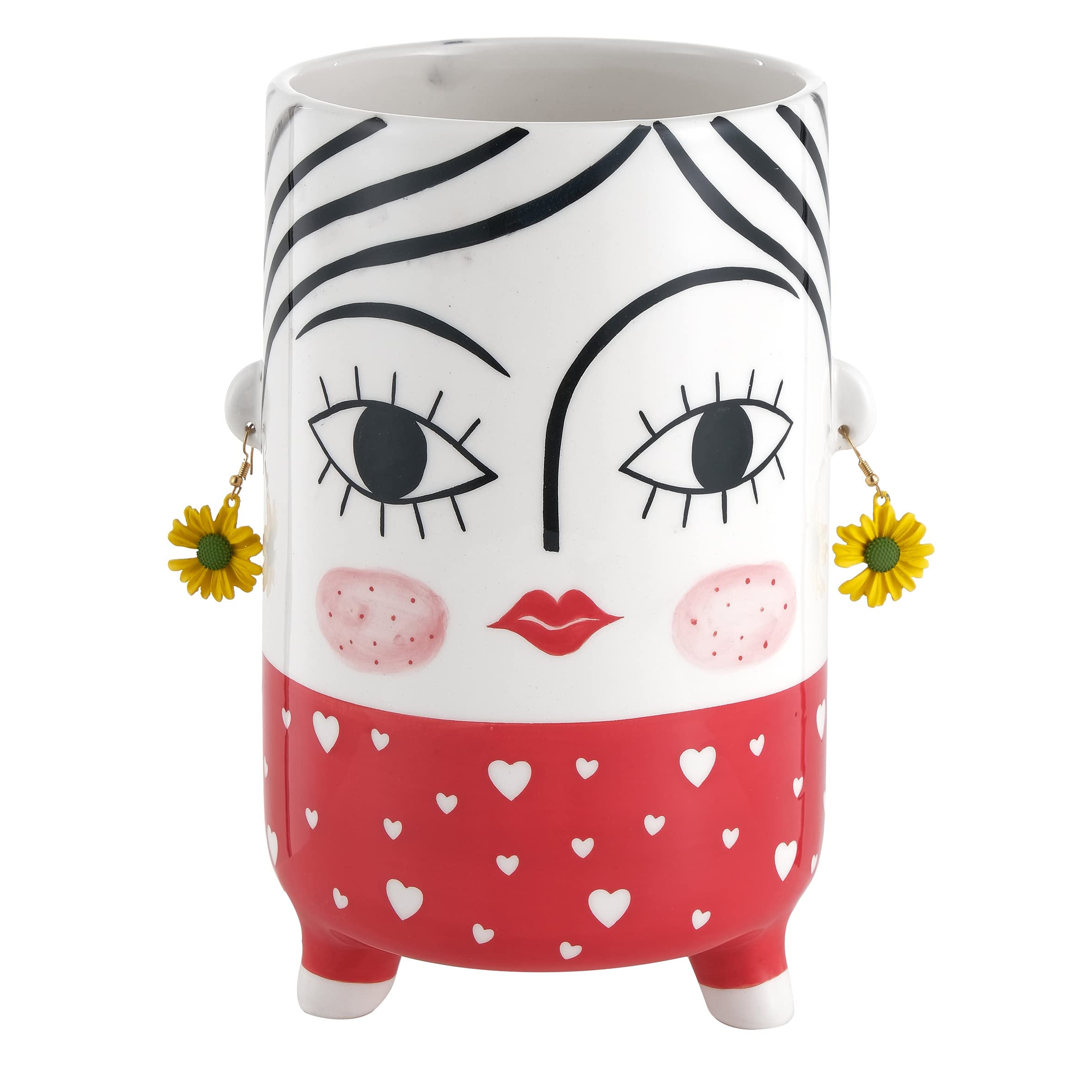 baroni-home-decorazioni-vase-c-ramique-visage-clin-d-il-10x10x16-cm image 6