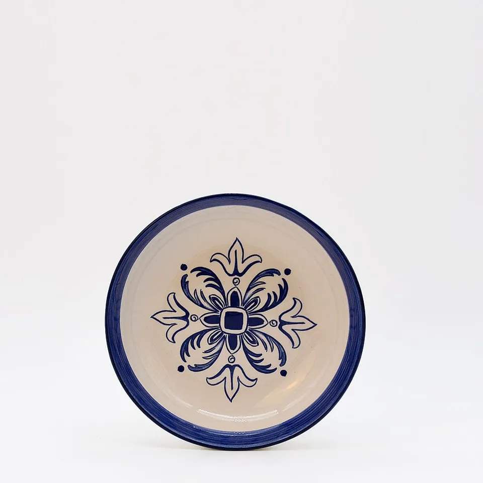 luisa-paix-o-floral-assiette-creuse-c-ramique-bleue-19cm image 1