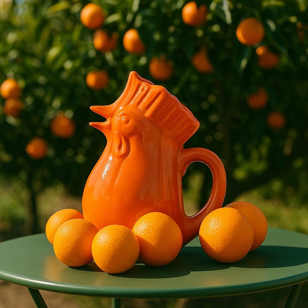 luisa-paix-o-vaisselle-portugaise-carafe-coq-c-ramique-orange-1l image 2
