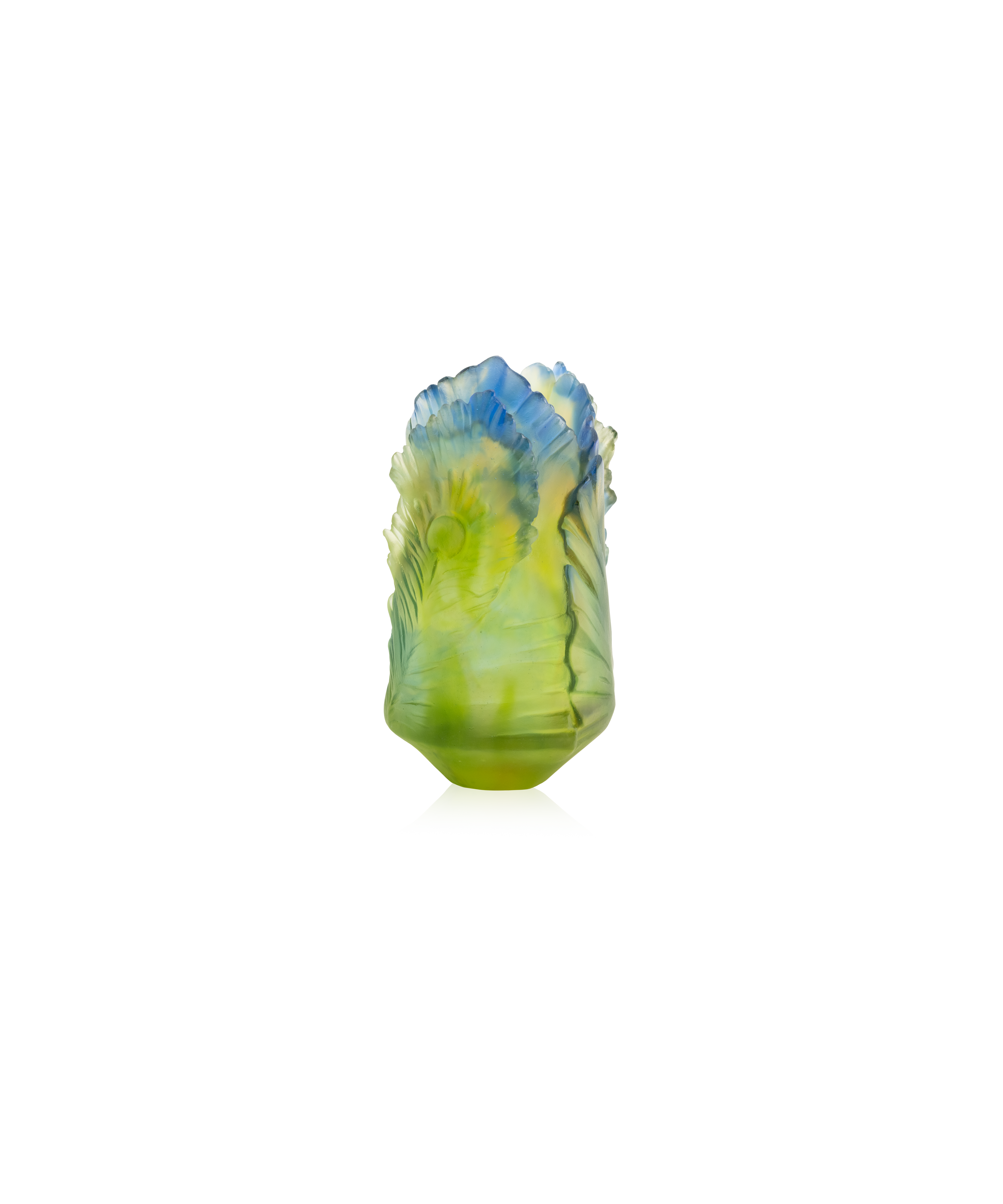daum-univers-v-g-tal-fleur-de-paon-exotique-vase-petit-mod-le-cristal image 2