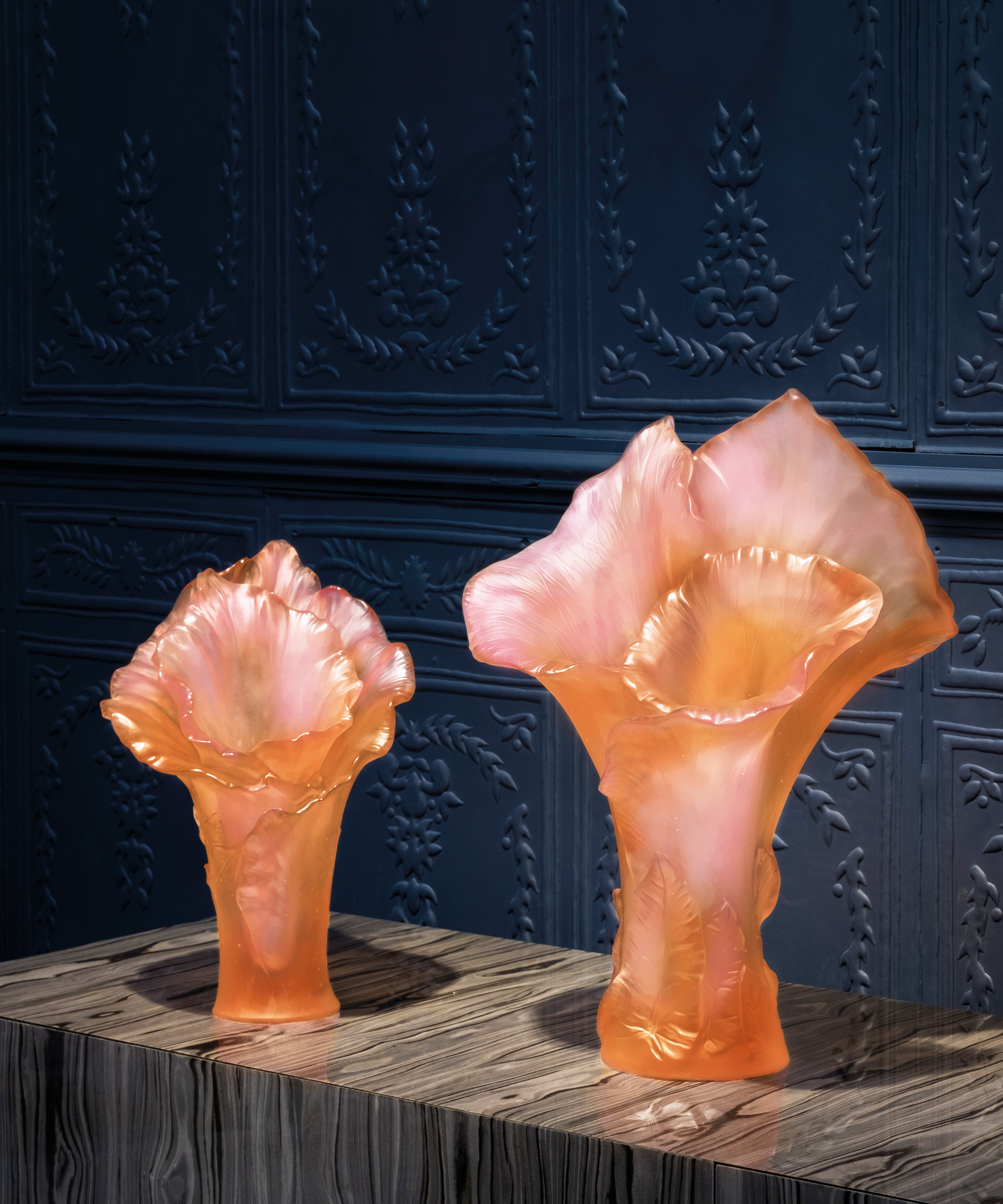 daum-univers-v-g-tal-arum-vase-grand-mod-le-ambre-rose image 2