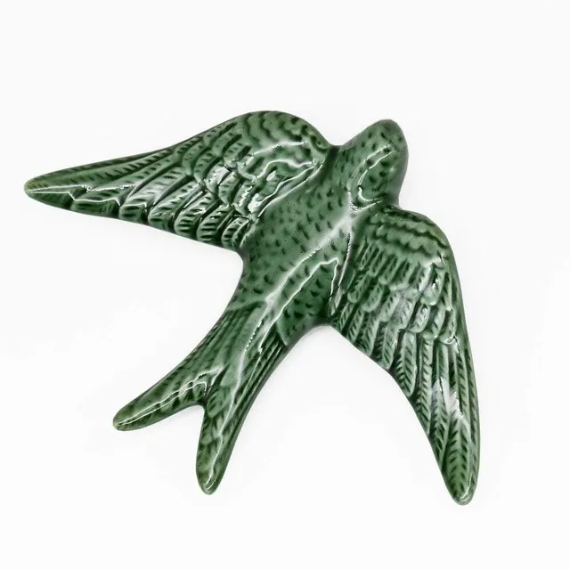 luisa-paix-o-hirondelle-c-ramique-verte-14-cm-murale image 1