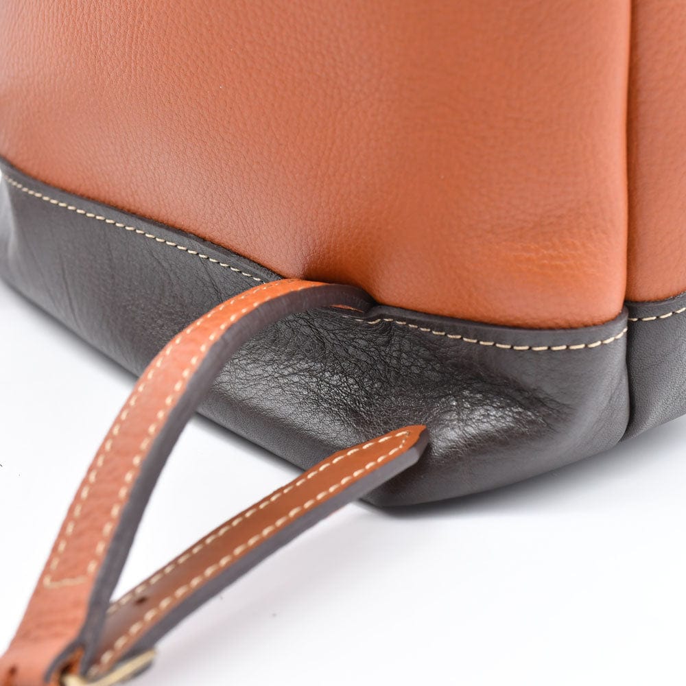 luisa-paix-o-sac-dos-cuir-marron-clair-25x33cm-coton image 4