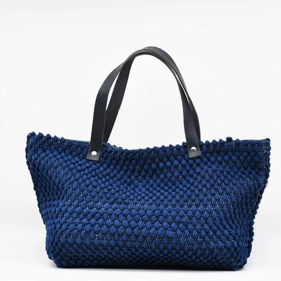 luisa-paix-o-accessoires-sac-paule-bleu-dur-anses-cuir image 1