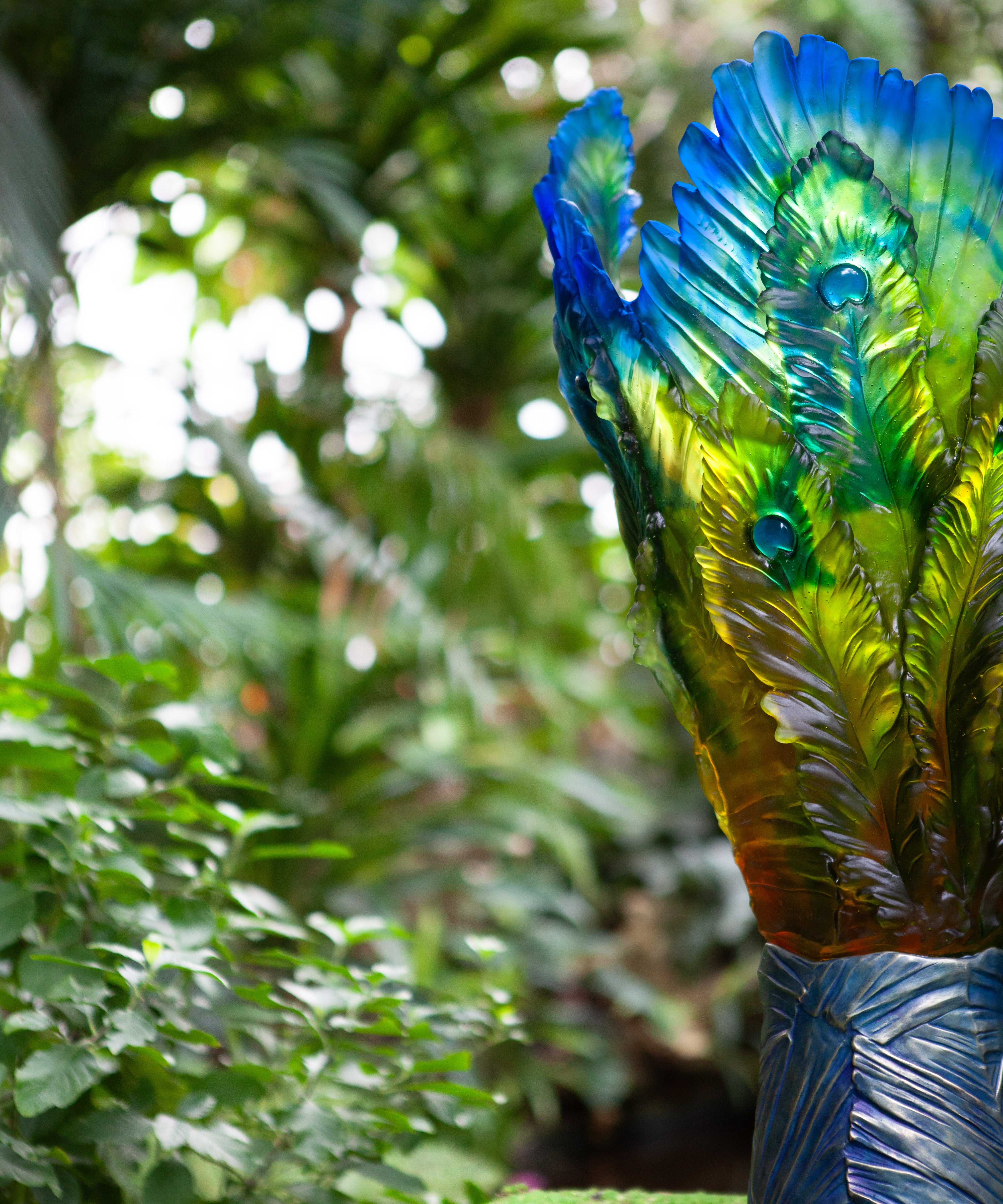 daum-univers-v-g-tal-fleur-de-paon-exotique-vase-magnum image 4