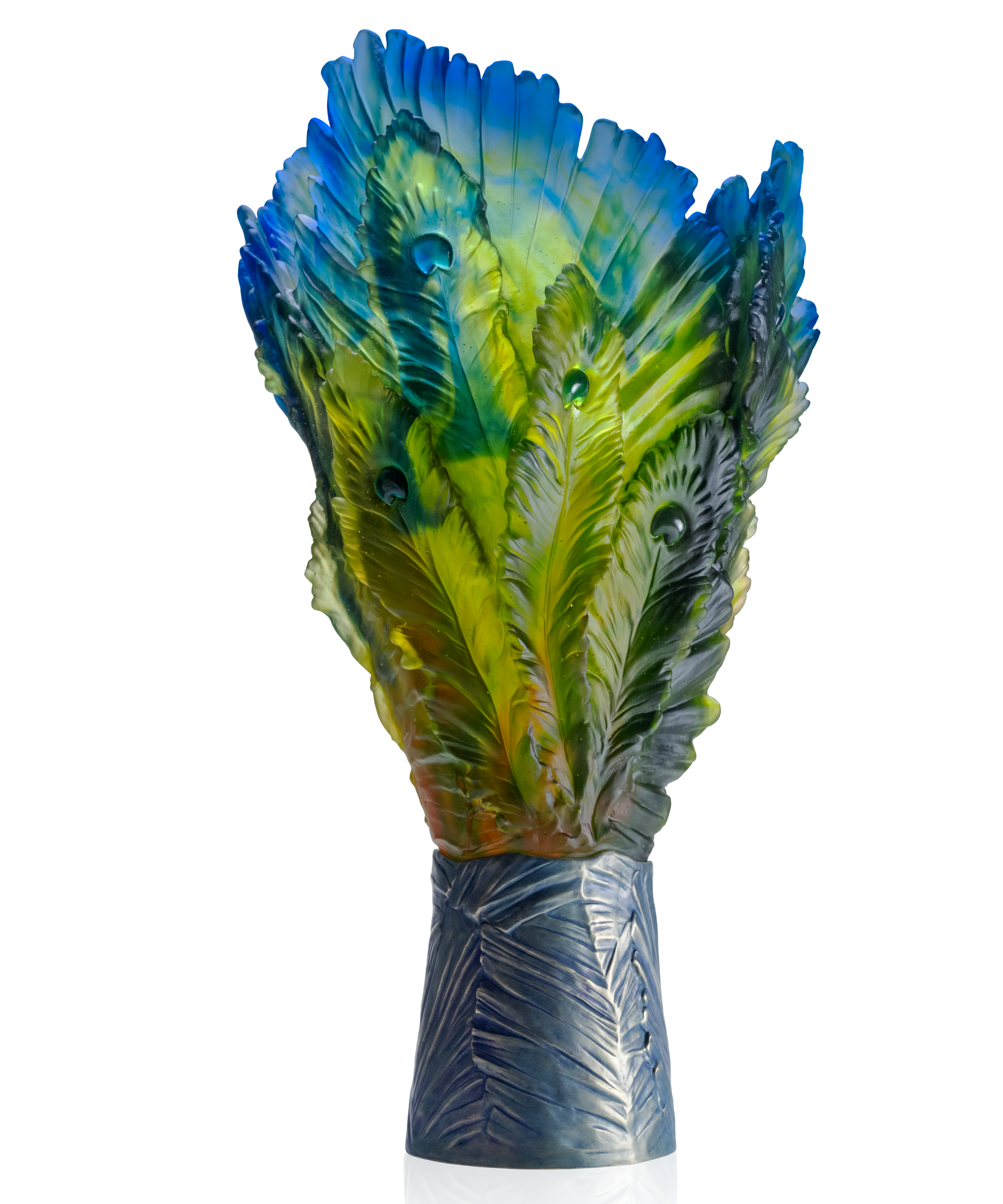 daum-univers-v-g-tal-fleur-de-paon-exotique-vase-magnum image 3